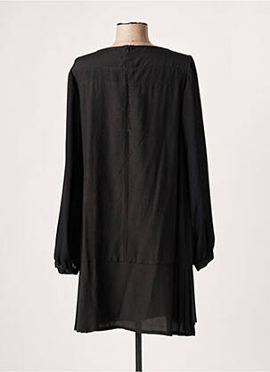 Robe courte coupe fluide manches longues noir LAUREN VIDAL femme