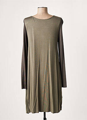 Robe mi-longue manches longues manches longues vert LAUREN VIDAL femme