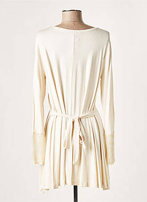 Robe courte manches longues manches longues beige LAUREN VIDAL femme