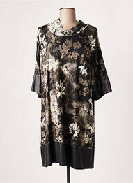 Robe courte manches 3/4 manches 3/4 gris LAUREN VIDAL femme