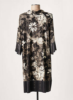 Robe courte manches 3/4 manches 3/4 gris LAUREN VIDAL femme
