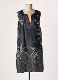 Robe mi-longue imprimé fleurs sans manche bleu LAUREN VIDAL femme