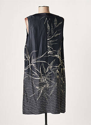 Robe mi-longue imprimé fleurs sans manche bleu LAUREN VIDAL femme