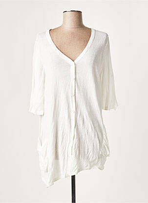 Gilet manches longues manches 3/4 beige LAUREN VIDAL femme