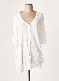 Gilet manches longues manches 3/4 beige LAUREN VIDAL femme