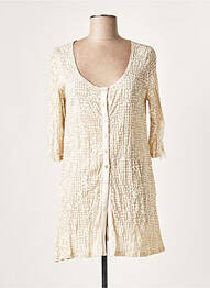 Veste casual col rond beige LAUREN VIDAL femme