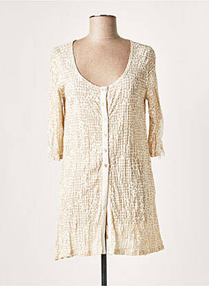 Veste casual col rond beige LAUREN VIDAL femme
