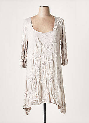 Robe courte manches 3/4 manches 3/4 gris LAUREN VIDAL femme