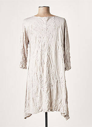 Robe courte manches 3/4 manches 3/4 gris LAUREN VIDAL femme