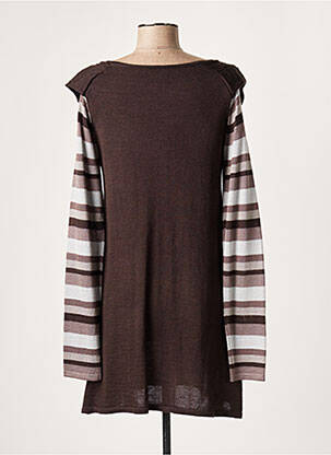 Robe courte manches longues manches longues marron LAUREN VIDAL femme