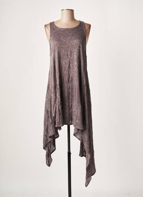 Pull tunique stretch sans manche gris KEDEM SASSON femme