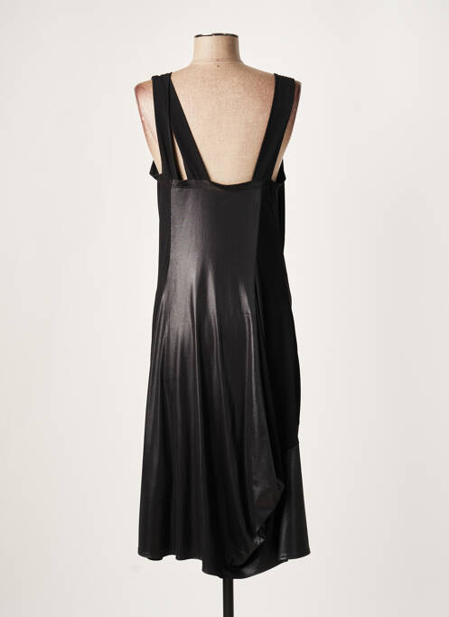 Robe mi-longue coupe fluide fines bretelles noir LAUREN VIDAL femme
