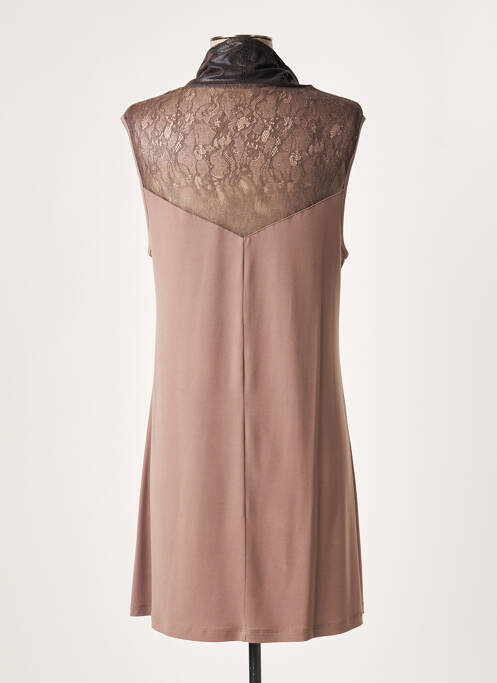 Robe courte marron LAUREN VIDAL pour femme