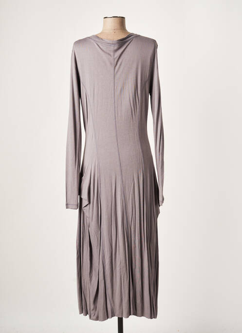 Robe mi-longue gris LAUREN VIDAL pour femme