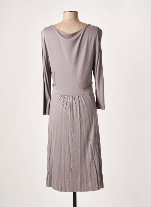 Robe mi-longue gris LAUREN VIDAL pour femme