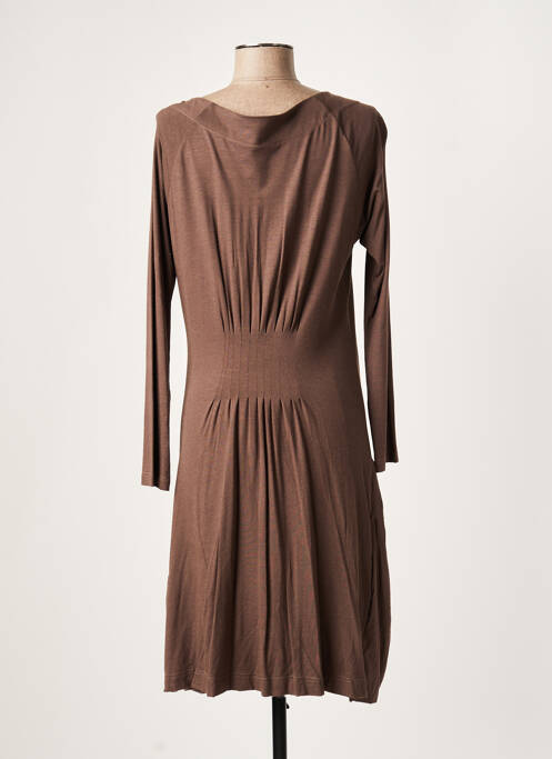 Robe mi-longue marron LAUREN VIDAL pour femme