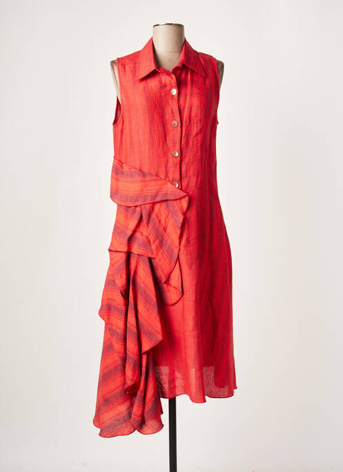 Robe mi-longue rouge LAUREN VIDAL pour femme