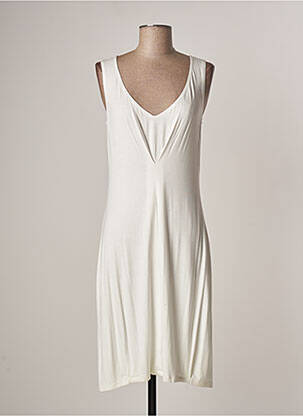 Robe mi-longue sans manche sans manche blanc LAUREN VIDAL femme