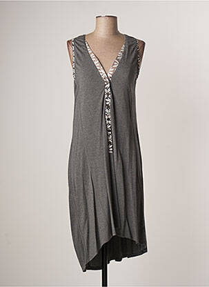 Robe mi-longue sans manche sans manche gris LAUREN VIDAL femme