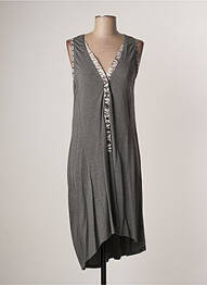 Robe mi-longue sans manche sans manche gris LAUREN VIDAL femme