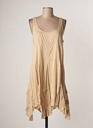 Robe mi-longue sans manche sans manche beige VILA femme