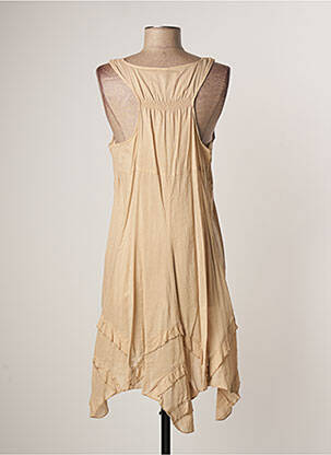 Robe mi-longue sans manche sans manche beige VILA femme