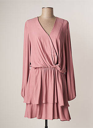 Robe courte manches longues manches longues rose LAUREN VIDAL femme