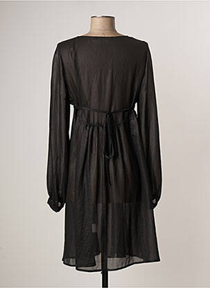 Robe courte coupe fluide manches longues noir LAUREN VIDAL femme