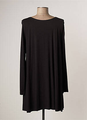 Robe courte coupe évasée manches longues noir LAUREN VIDAL femme