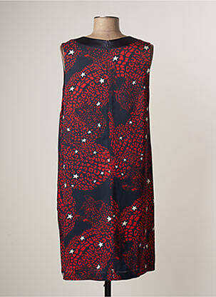 Robe mi-longue imprimé fantaisie sans manche bleu LAUREN VIDAL femme