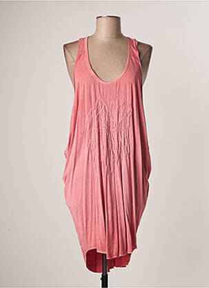 Robe mi-longue sans manche sans manche rose LAUREN VIDAL femme