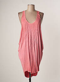 Robe mi-longue sans manche sans manche rose LAUREN VIDAL femme
