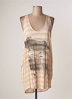 Robe mi-longue sans manche sans manche rose LAUREN VIDAL femme
