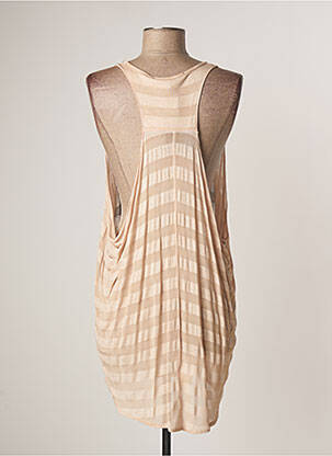 Robe mi-longue coupe fluide sans manche rose LAUREN VIDAL femme
