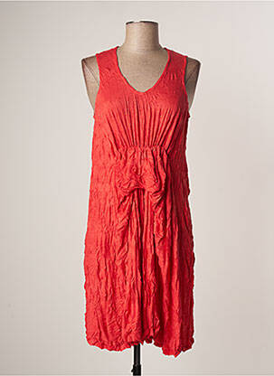Robe mi-longue sans manche sans manche rouge LAUREN VIDAL femme