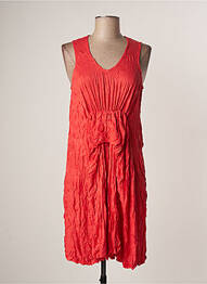 Robe mi-longue sans manche sans manche rouge LAUREN VIDAL femme