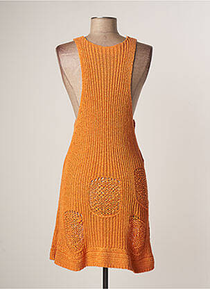 Robe mi-longue sans manche sans manche orange LAUREN VIDAL femme