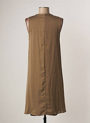 Robe mi-longue coupe fluide sans manche vert LAUREN VIDAL femme