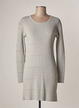 Robe pull stretch manches longues gris LAUREN VIDAL femme