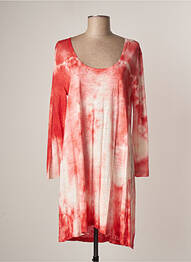 Robe mi-longue manches longues manches longues rouge LAUREN VIDAL femme