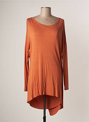 Robe mi-longue manches longues manches longues orange PEPEROSA femme