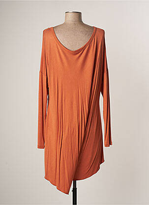 Robe mi-longue manches longues manches longues orange PEPEROSA femme
