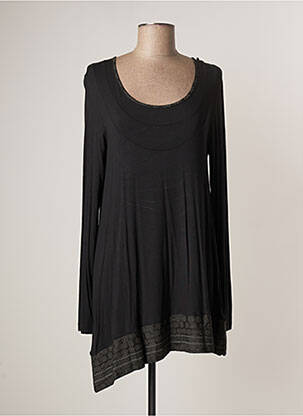 Robe courte manches longues manches longues noir LAUREN VIDAL femme