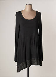 Robe courte manches longues manches longues noir LAUREN VIDAL femme