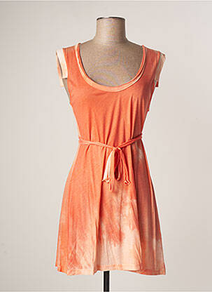 Tunique sans manche col rond orange LAUREN VIDAL femme
