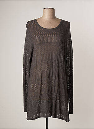 Robe pull coupe droite manches longues gris LAUREN VIDAL femme