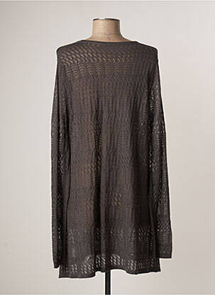 Robe pull coupe droite manches longues gris LAUREN VIDAL femme