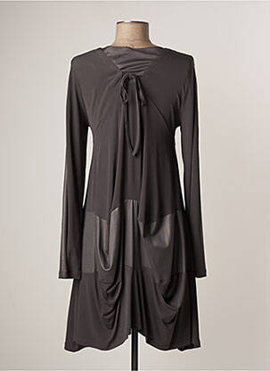 Robe mi-longue manches longues manches longues gris LAUREN VIDAL femme