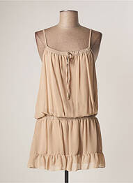Tunique manches longues tissage crêpe beige LAUREN VIDAL femme