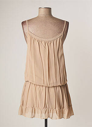 Tunique manches longues tissage crêpe beige LAUREN VIDAL femme